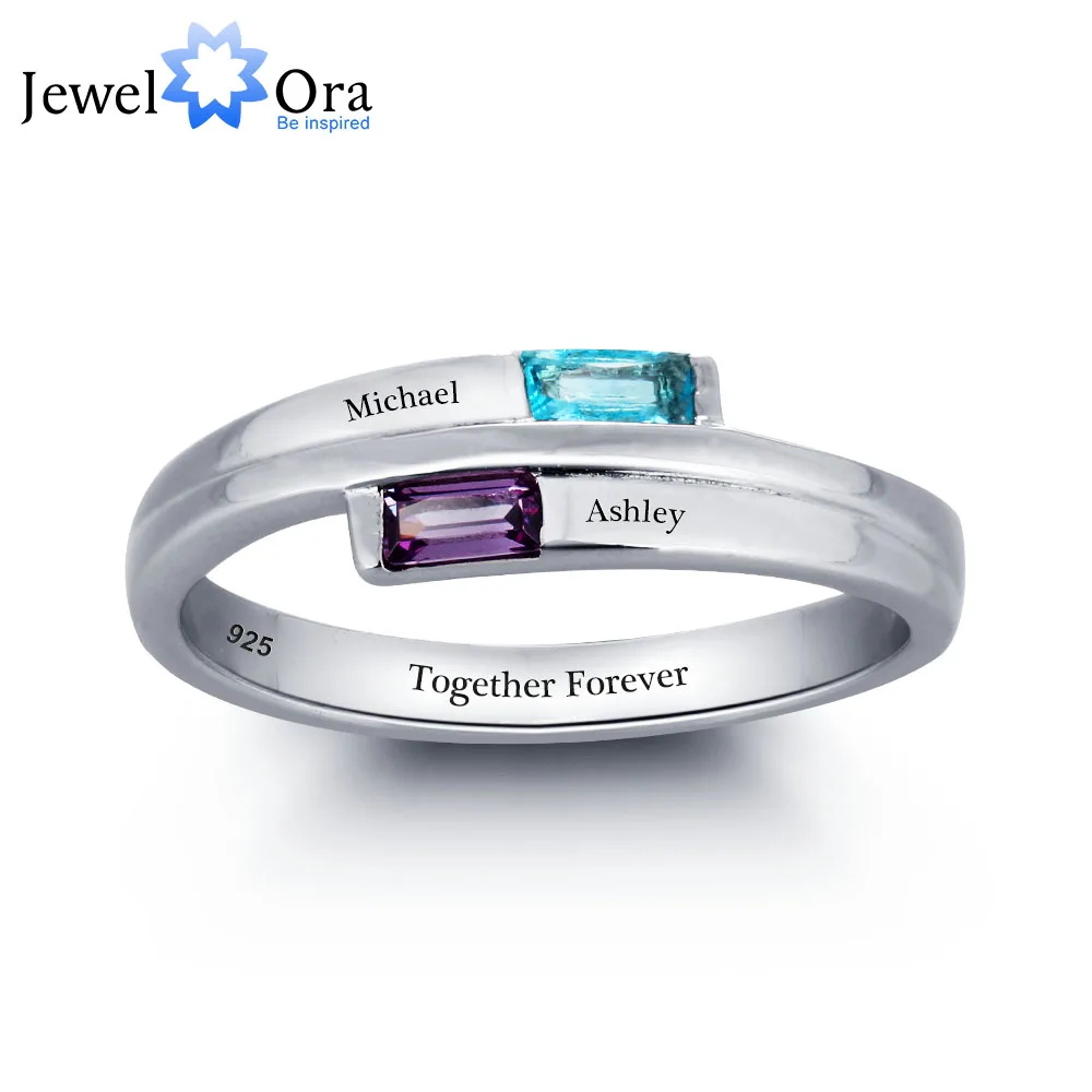 Engagement Rings 925  Silver Promise Personalized Rings Names Birthstone Jewelry - £43.71 GBP