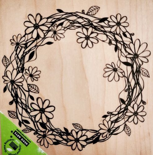 Hero Arts Rubber Stamp Flower Wreath 2011 Arts And Crafts Crafts E15 - £11.57 GBP