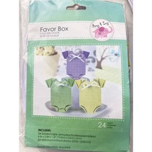 Amy And Ivy Party Favor Box 24 Ribbons Boxes Baby Dress Decor Multicolor Designs - £7.77 GBP