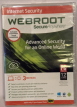 WEBROOT Secure Anywhere Internet Security, 3 Devices Antivirus Mobile PC... - $458.41 MXN