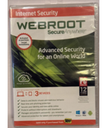 WEBROOT Secure Anywhere Internet Security, 3 Devices Antivirus Mobile PC... - $458.41 MXN