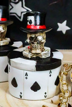 Ace of Spades Skull Poker Chip Cards Top Hat Skull Small Decorative Box Figurine - £11.76 GBP
