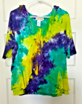 A la Carte Women&#39;s Tie-Dye Top - Green, Blue, Purple Size XL - €13,03 EUR