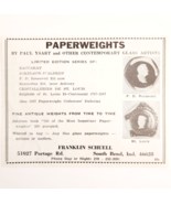 1967 Franklin Schuell Antique Paperweights Advertisement South Bend Indi... - $28.01 CAD