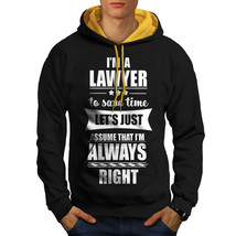 Wellcoda Lawyer Joke Mens Contrast Hoodie, Funny Slogan Casual Jumper - £31.13 GBP