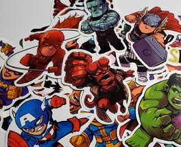 50pc Mixed Super Hero Stickers for Skateboard/Luggage/Laptop flask Glossy - £7.27 GBP