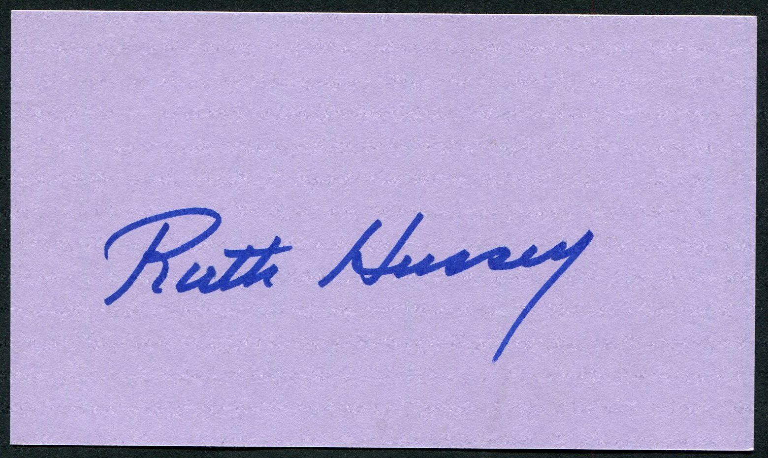 Primary image for RUTH HUSSEY SIGNED 3X5 INDEX CARD ACTRESS THE PHILADELPHIA STORY GREAT GATSBY