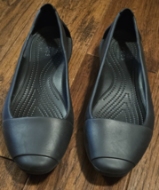 Crocs Sienna Ballet Flat Shoes Womens 9 Black Comfort Slip On Loafer Lightweight - £17.83 GBP
