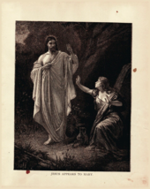 1890 Antique Engraving Print Jesus Appears to Mary Story Of Jesus 8 X 10  - $64.62