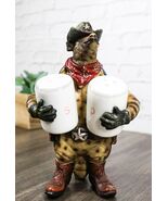 Western Texas Cowboy Armadillo Spice Sheriff Salt And Pepper Shakers Holder - €24,91 EUR