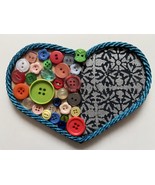 BUTTON HEART WALL DECORATION - £7.07 GBP