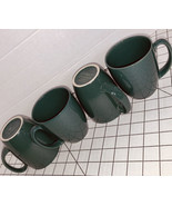 Set 4 Mugs Corelle Coffee Cups Stoneware Dark Hunter Green 12 oz Rosemar... - £12.12 GBP
