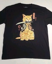 Samurai Cat By Threadless Mens Size XL Short Sleeve Graphic T Shirt New - £11.52 GBP