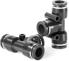 Tailonz Pneumatic Black 1/4 Inch Od Tee Plastic Push To Connect Fittings 3 Ways - £10.26 GBP