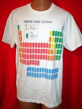 Vintage 90s Periodic Table Of Elements White T-SHIRT L Chemistry Science - £23.65 GBP