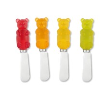 4-Piece Rainbow Jelly Bear Cheese Spreaders - Hand-Painted Resin &amp; Steel... - $18.23