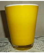 Murano Handbown Yellow Color Glass With White Edge Rim Solid Glass Made ... - $65.99