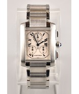 *Authentic Cartier Tank Francaise 2303 Chronograph Chronoflex Stainless ... - $2,729.42