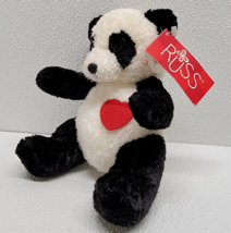 Russ Berrie Love Panda Heart Plush Valentines Day - New! - $19.30