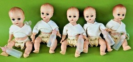 7” Antique Vintage Madame Alexander Set Of 5 Original Fisher Quintuplets Vinyl - £139.56 GBP