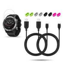 2Pack For Garmin Fenix 6/6 Pro/ 6 Sapphire/6 Solar Charging Sync Data Cable And  - £15.73 GBP