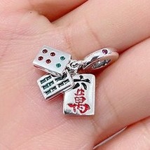 2023 Chinese New Year Sterling Silver Moments 666 Mahjong Triple Dangle Charm - £13.51 GBP