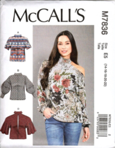 McCalls M7836 Misses 14 to 22 Easy Fitted Pullover Tops Uncut Sewing Pat... - $14.86