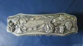 Antique horsehair clothes brush, ornate silver plate roses  - $75.23