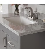 Home Decorators 37&quot; W x 22&quot; D Solid Surface Rectangular Single Sink Silv... - $243.44