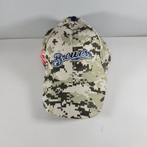 Milwaukee Brewers Hat Camo Pattern Miller Lite Patch Strapback Adjustable MLB - £11.20 GBP