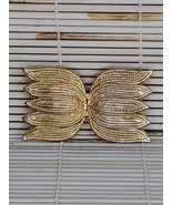 Motion East Signed Textured Gold Tone Detailed Large Belt Buckle - £11.80 GBP