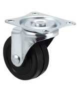 NEW! 2pc 2&quot; Swivel Caster Wheels Hard Rubber Top Plate w/ Ball Bearings ... - £11.81 GBP