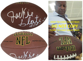 Jackie Slater HOF Los Angeles Rams signed NFL football proof COA autogra... - £101.68 GBP