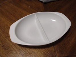 Vintage USA PYREX 1063 Oval 2 Section 1.5 Qt Divided Casserole Baking Dish - £7.58 GBP