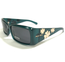 Miu Sunglasses SMU14F 7AE-3O1 Clear Blue Gold Clovers with Black Lenses - $186.63