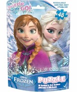 Frozen Anna &amp; Elsa Puzzle on The Go in Foil Bag 48 Piece By Disney NEW - $152.12 MXN