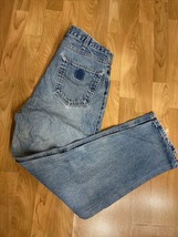 Men&#39;s 34x32 CARHARTT B17 DST Relaxed Fit Denim Medium Blue Wash Jeans Pants - £13.40 GBP