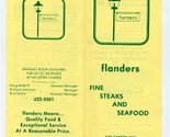 Flanders Fine Steak &amp; Seafood Menu Canton Highway Marietta Georgia 1980&#39;s - $17.80
