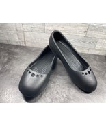 Crocs Ballet Flats Women 7 M Prima Shoes Black Rubber Cap Toe Slip On Co... - $26.91 CAD