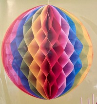 Spritz Paper Honeycomb 10&quot; Ball Multi Color NEW In Pkg ~ Party Decor! - $2.79