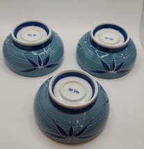 ASIAN VINTAGE Japanese Porcelain Blue Leaf Rice/ Sauce  Bowls Set Of 3 N... - $19.80