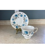 Queen Anne Blue Roses Fine Bone China Tea Cup And Saucer Set - $20.21 CAD