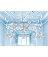 Snowflakes Mega Value Pack 30 Ct Hanging Swirls Decorations - £13.52 GBP