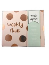 Weekly Organizer Pink W/ Gold Dots New W/o Shrink - $4.94