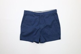 Vintage 70s Streetwear Mens 30 Faded Flat Front Above Knee Chino Shorts Blue - £38.75 GBP