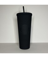 NWT Starbucks Matte Black Studded Tumbler 24 oz Hot Cold Lid And Straw I... - $50.00