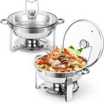 CHAFING DISH BUFFET 2 PACK 5 QUART STAINLESS STEEL NEW - $49.49