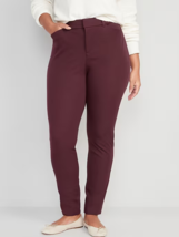 Old Navy Pixie Skinny Dress Pants Womens 14 Raisin Red High Rise Stretch... - £21.26 GBP