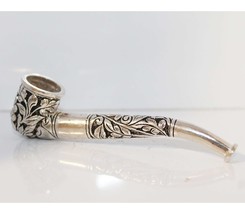 Silver Vintage Cigarrette Pipe, Solid 925 Sterling Silver, Free Engraving, Perso - £381.29 GBP