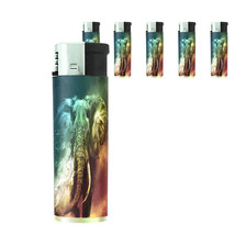 Elephant Art D30 Lighters Set of 5 Electronic Refillable Butane  - £12.65 GBP